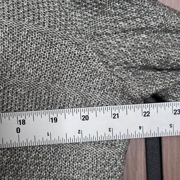 New Tasso Elba Sweater Large Mens Gray Sterling Heather Crotchet Knit Full Zip - Picture 3 of 8